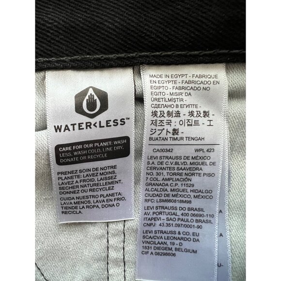 Levis Mens 505 Regular Fit Black Jeans W34 L34 100% Cotton Straight Leg Denim - Picture 8 of 10